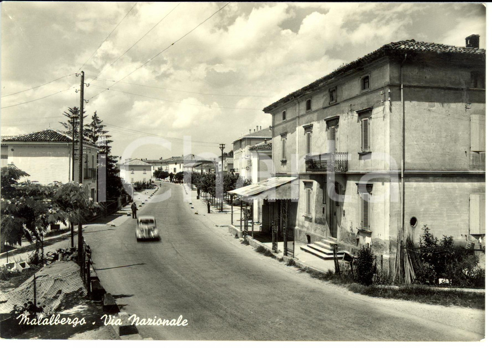 Cartolina originale da collezione 1960 ca MALALBERGO (BO) Via Nazionale *Cartolina Postale FG NV 1