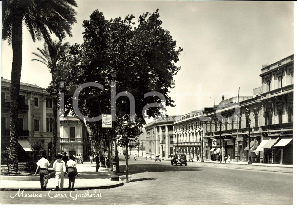 Cartolina originale da collezione 1952 MESSINA Corso Garibaldi Cartolina postale FG VG 1