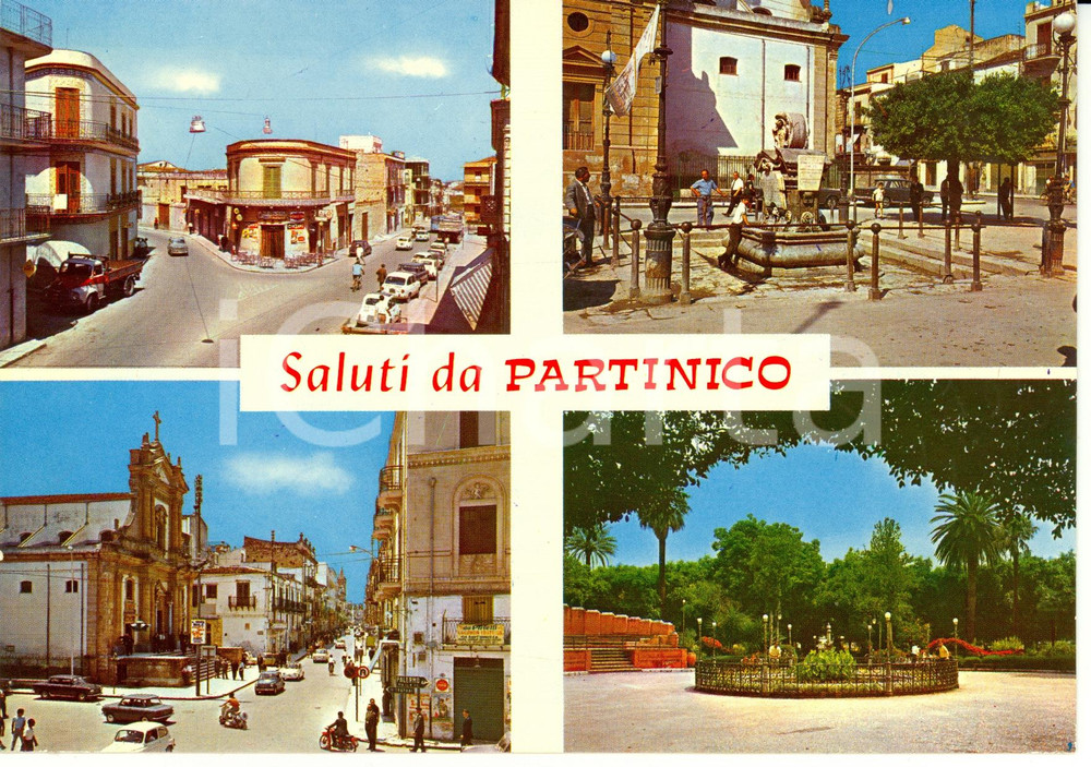 Cartolina originale da collezione 1970 PARTINICO PA Vedutine della cittÃ  Cartolina postale FG VG 1
