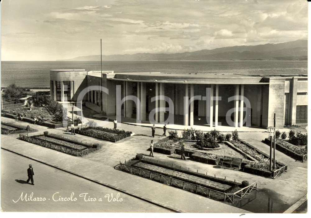 Cartolina originale da collezione 1954 MILAZZO (ME) Circolo Tiro a Volo *Cartolina FG VG 1