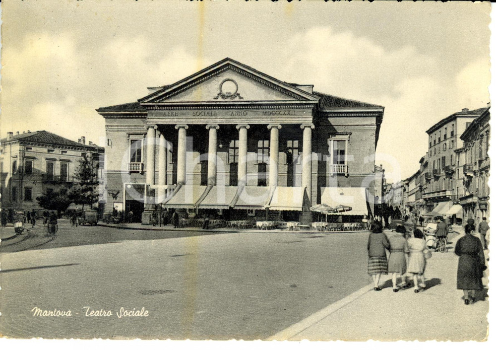 Cartolina originale da collezione 1960 ca MANTOVA Teatro Sociale Cartolina FG VG 1