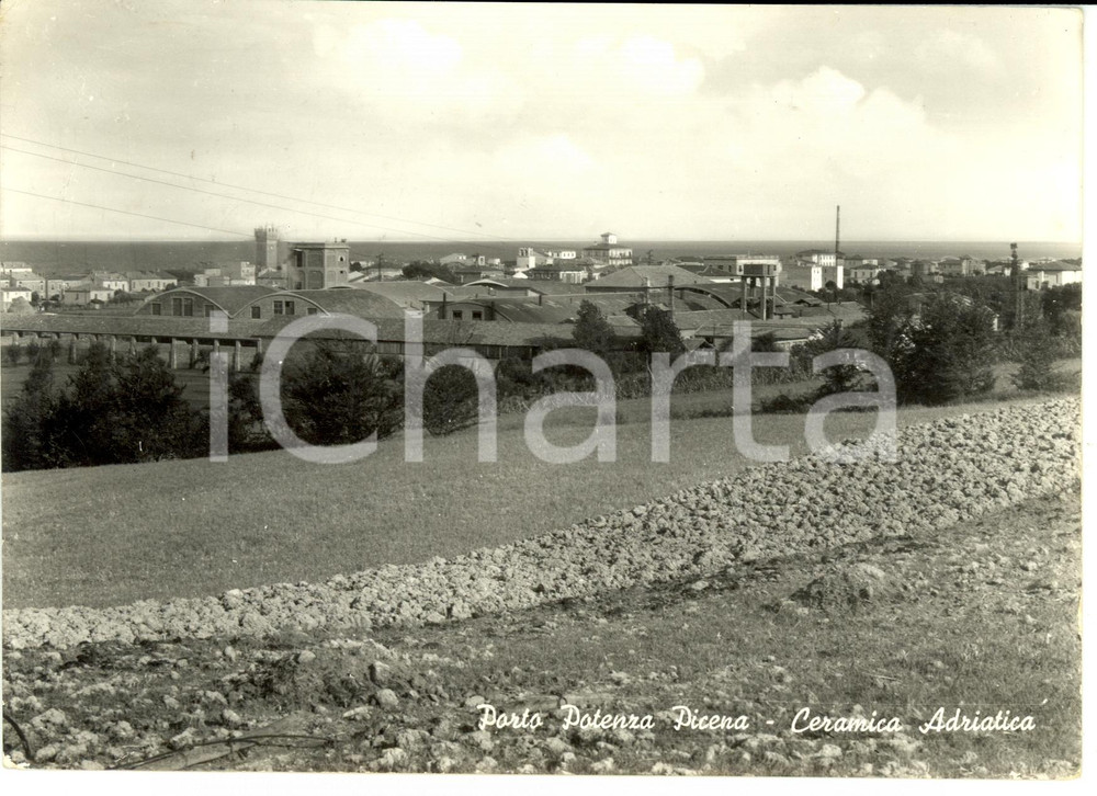 Cartolina originale da collezione 1956 PORTO POTENZA PICENA (MC) Ceramica Adriatica *Cartolina postale FG VG 1