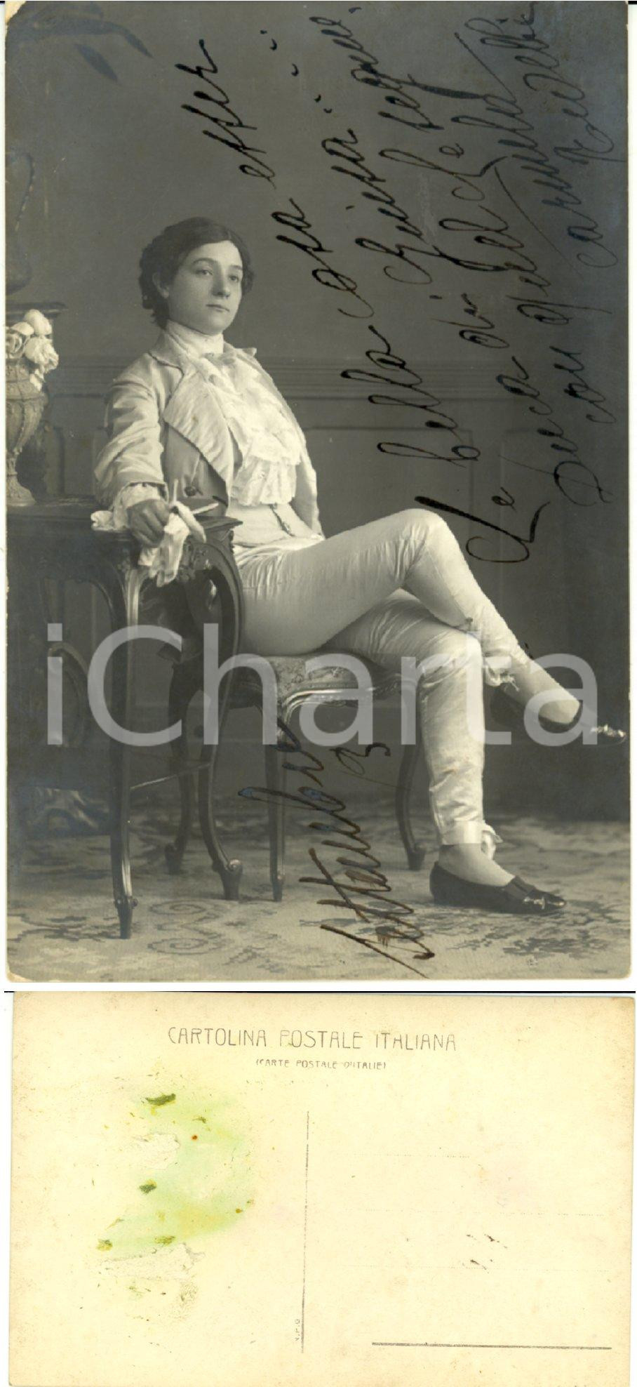 Cartolina originale da collezione 1913 OPERETTA Cantante Carmela REVELLI interpreta Duca di GUISA  AUTOGRAFO 1