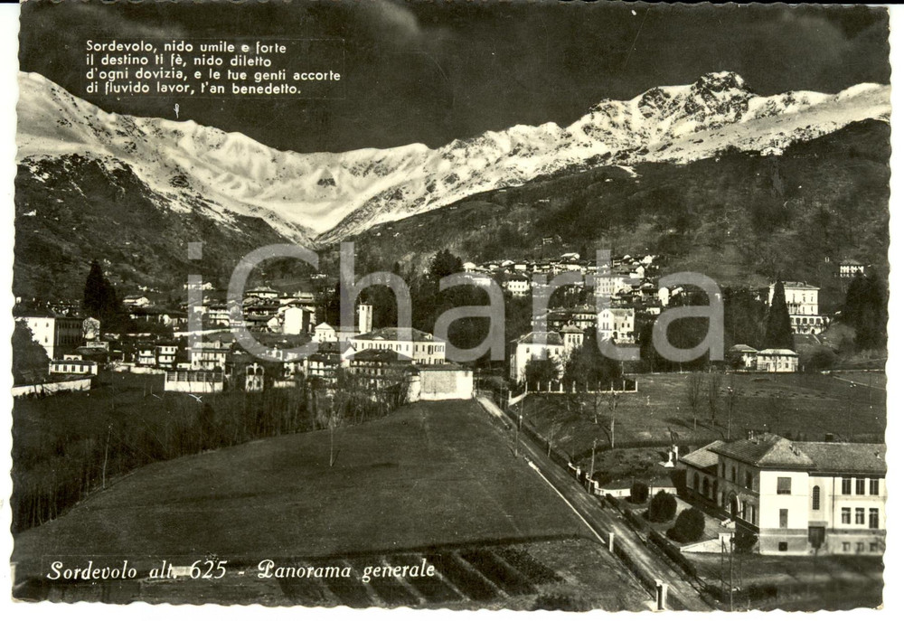 Cartolina originale da collezione 1959 SORDEVOLO BI Panorama generale Cartolina postale FG VG 1