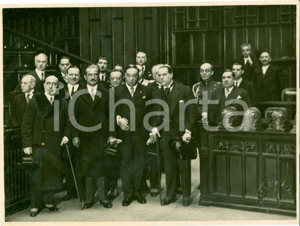 Fotografia d epoca originale 1928 ROMA Ambasciatore URUGUAY Pedro MANINI RIOS visita Camera Deputati FOTO 1