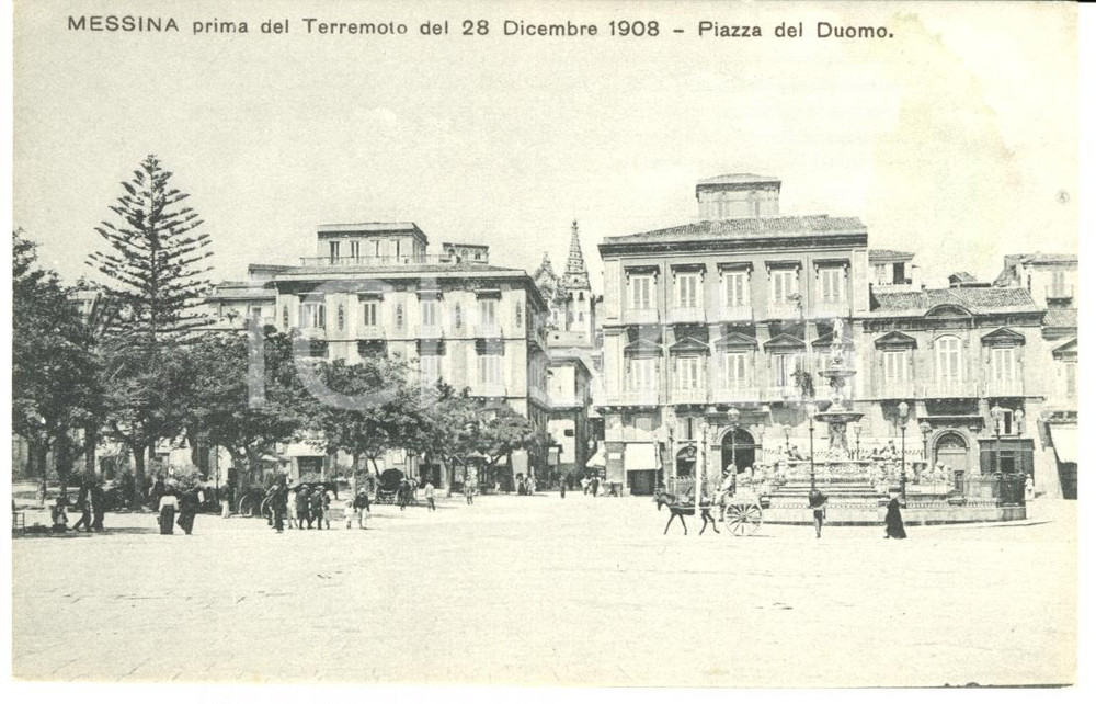 Cartolina originale da collezione 1910 ca MESSINA Piazza DUOMO prima del terremoto 1908 *Cartolina FP NV 1