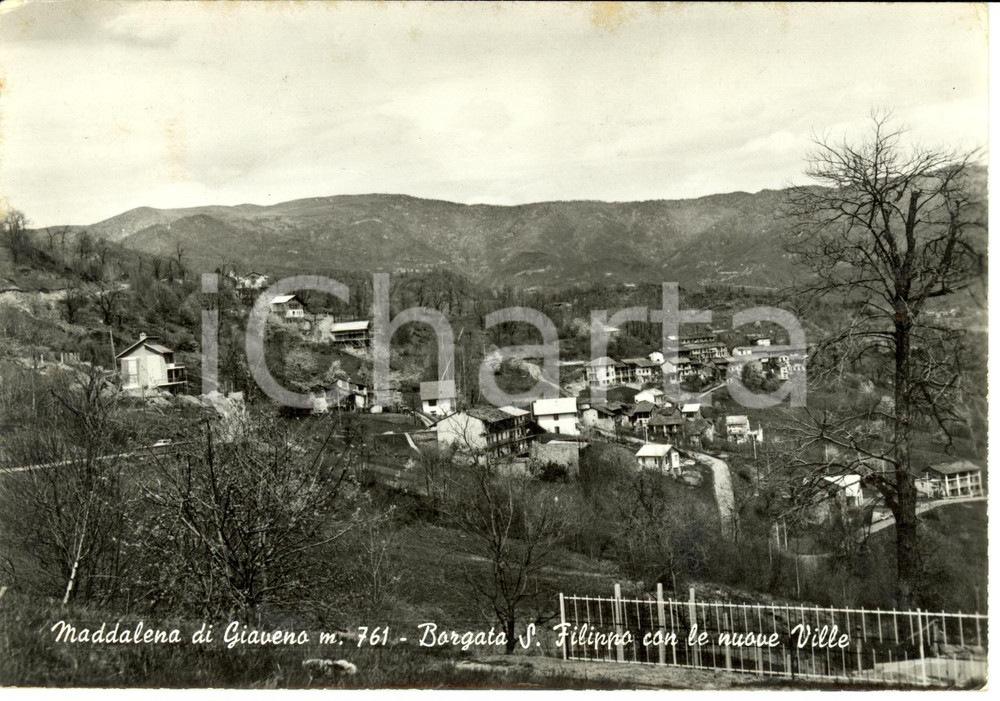 Cartolina originale da collezione 1967 GIAVENO (TO) Le nuove ville della Borgata SAN FILIPPO frazione MADDALENA VG 1