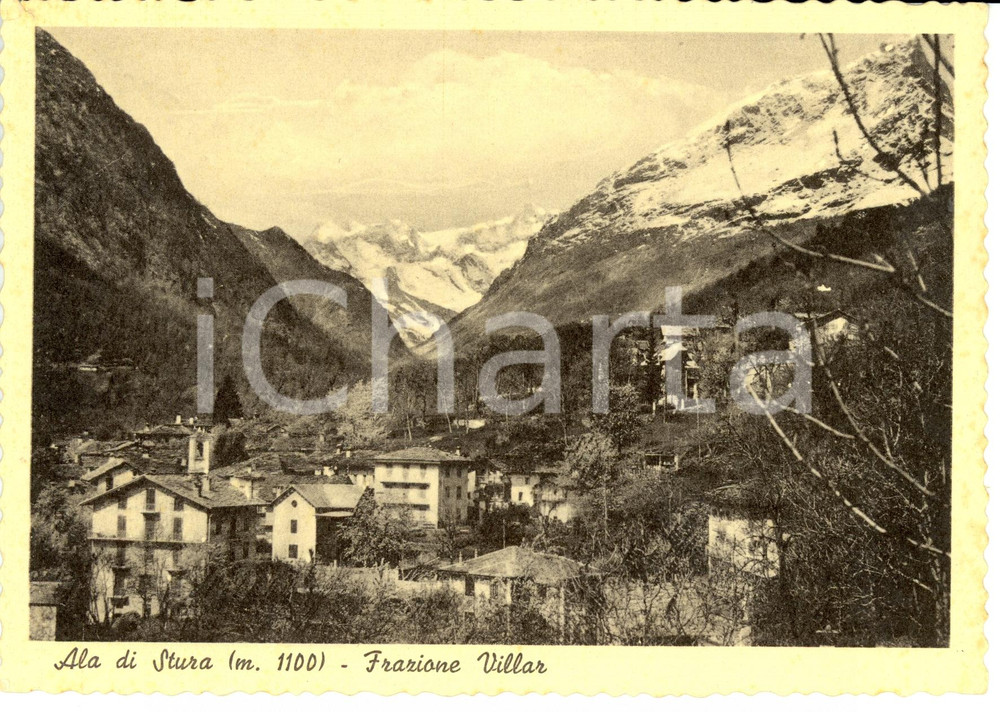Cartolina originale da collezione 1955 ALA DI STURA TO Frazione VILLAR Scorcio panoramico VAL D ALA FG VG 1