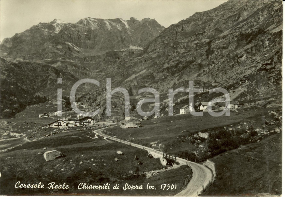 Cartolina originale da collezione 1950 ca CERESOLE REALE TO Veduta panoramica CHIAMPILI SOPRA Cartolina FG NV 1