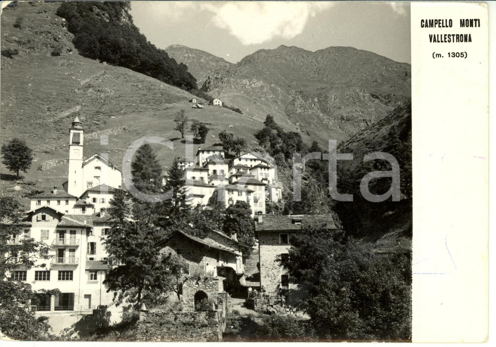 Cartolina originale da collezione 1961 VALSTRONA VB Frazione CAMPELLO MONTI Panorama con cima CAPEZZONE FG VG 1