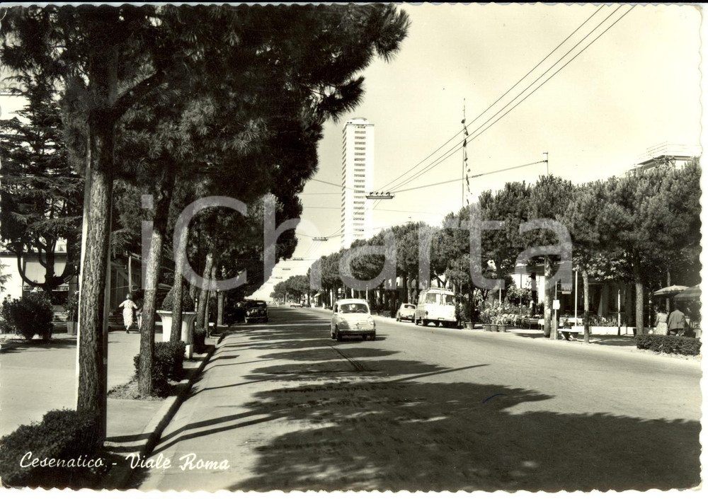 Cartolina originale da collezione 1960 CESENATICO (FC) Veduta di Viale ROMA con GRATTACIELO *Cartolina FG VG 1
