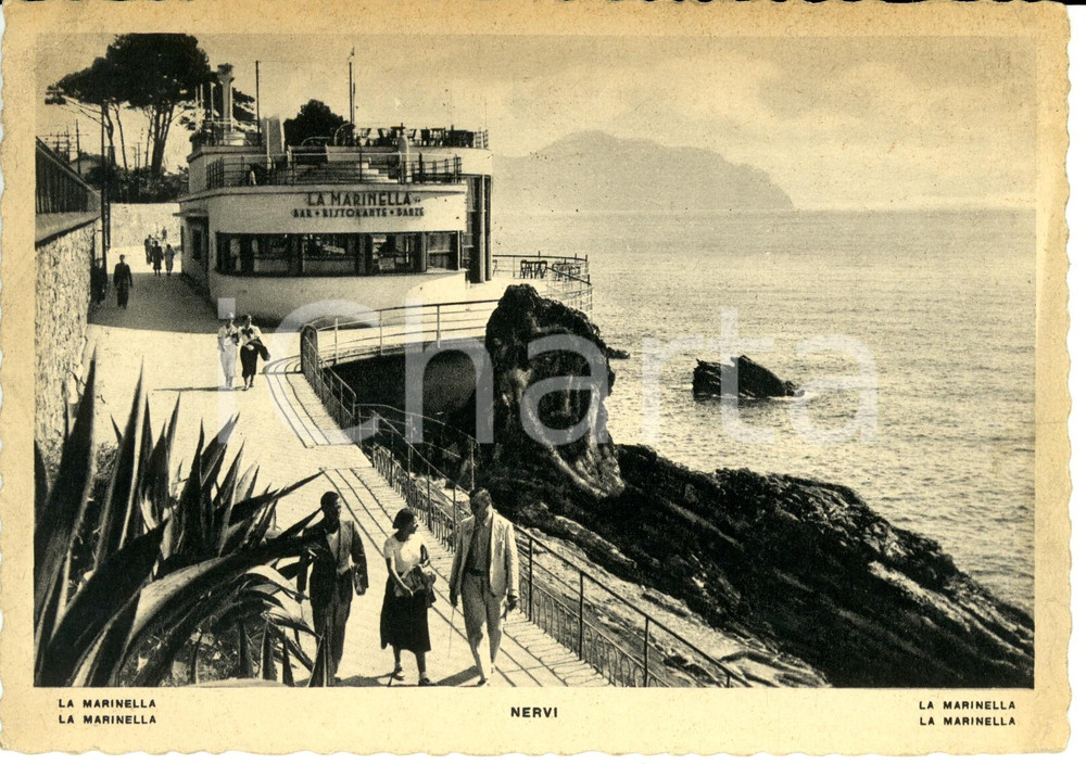 Cartolina originale da collezione 1939 GENOVA NERVI Bar ristorante danze LA MARINELLA Cartolina FG VG 1