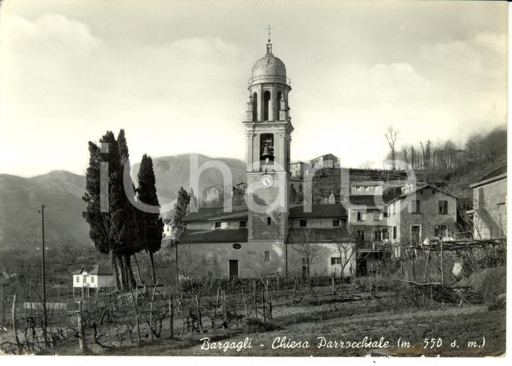 Cartolina originale da collezione 1963 BARGAGLI GE Veduta della Chiesa Parrocchiale Cartolina FG VG 1