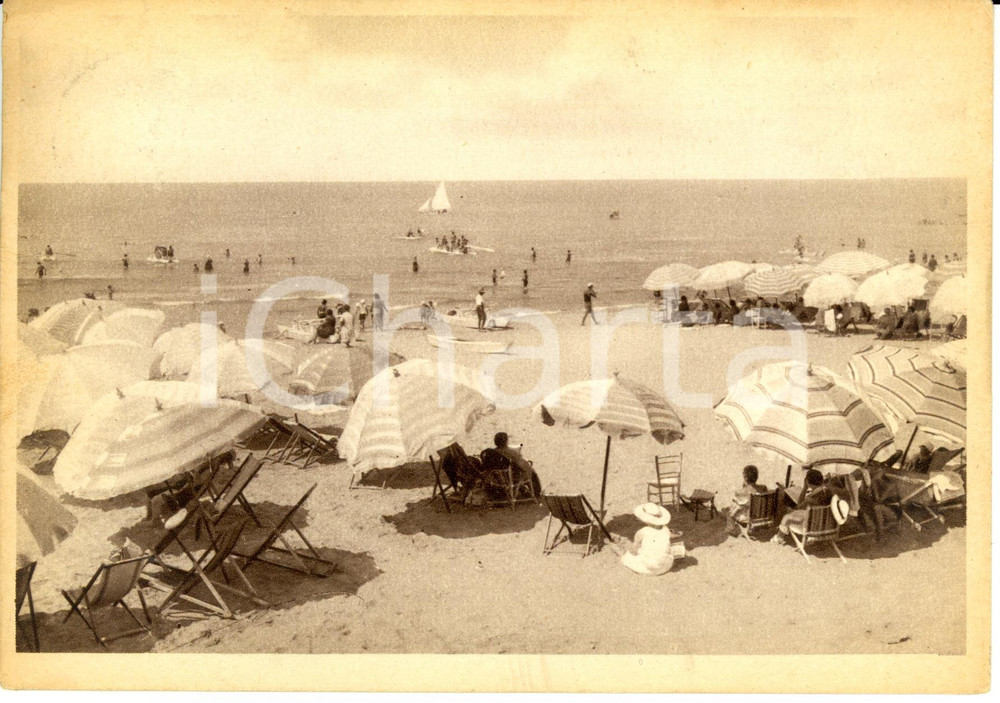 Cartolina originale da collezione 1941 MARINA DI PIETRASANTA LU Veduta spiaggia ANIMATA FG VG 1
