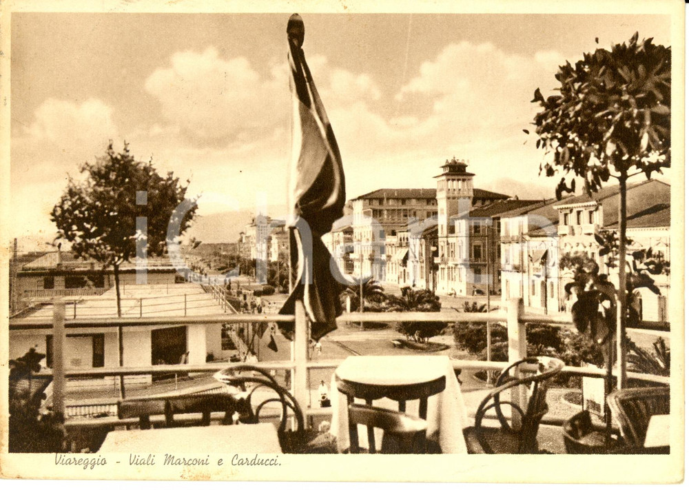 Cartolina originale da collezione 1937 VIAREGGIO LU Veduta dei viali MARCONI e CARDUCCI Cartolina FG VG 1