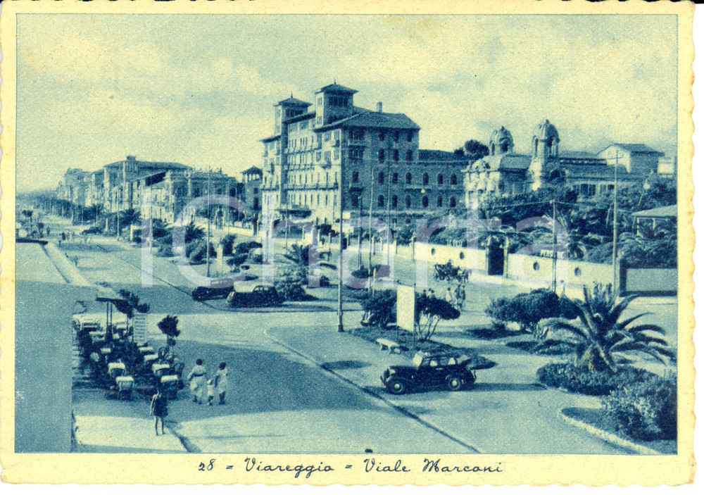 Cartolina originale da collezione 1943 VIAREGGIO (LU) Viale MARCONI con GRAND HOTEL ROYAL *Cartolina FG VG 1