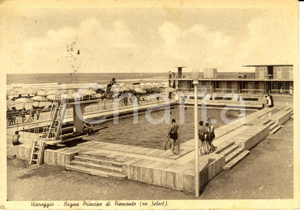 Cartolina originale da collezione 1939 VIAREGGIO LU Bagno PRINCIPE DI PIEMONTE Cartolina ANIMATA FG VG 1