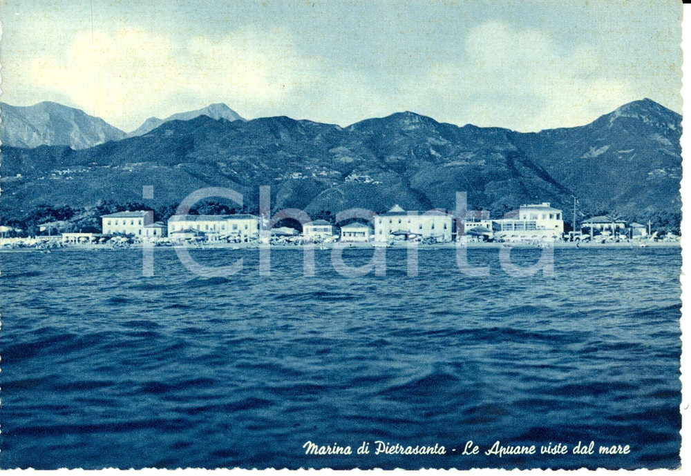 Cartolina originale da collezione 1956 MARINA DI PIETRASANTA LU Alpi APUANE viste dal mare FG VG 1