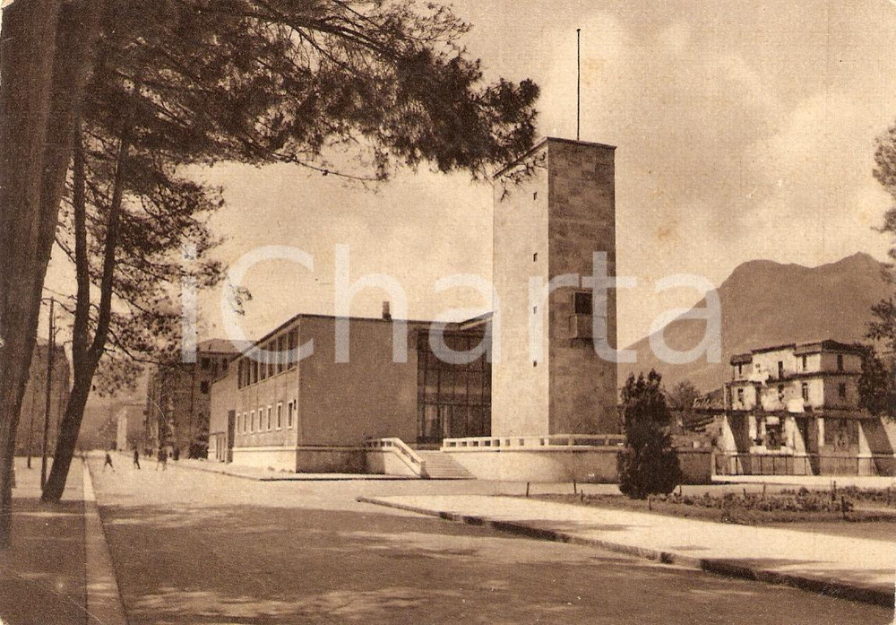 Cartolina originale da collezione 1952 AVELLINO Villa Comunale con sfondo MONTEVERGINE *Cartolina animata FG VG 1