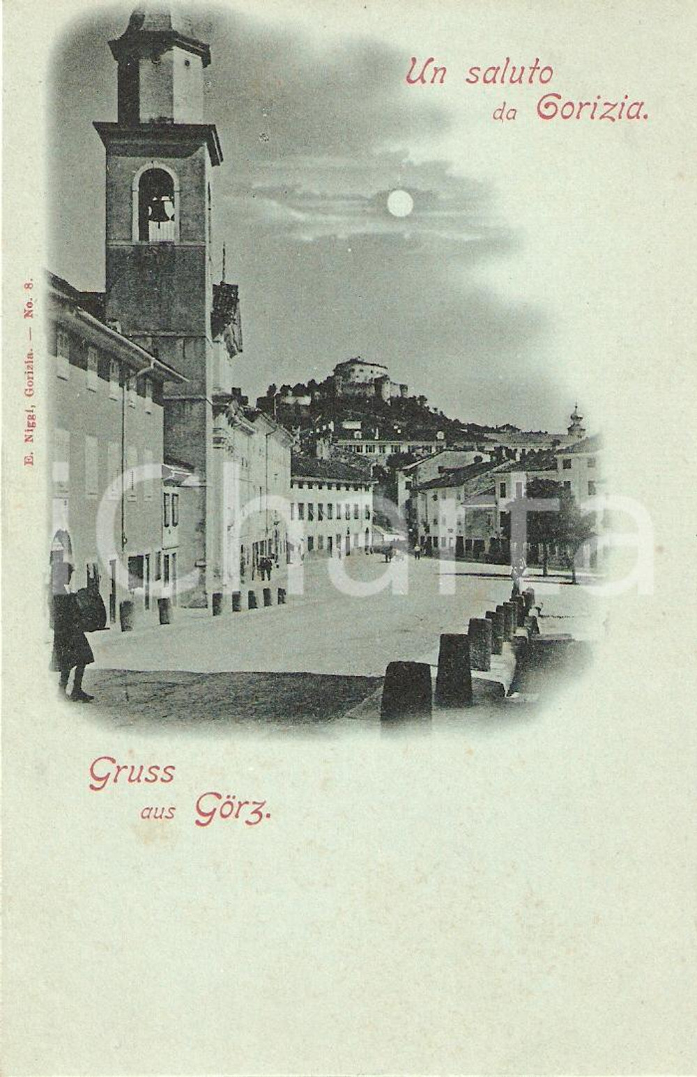 Cartolina originale da collezione 1900 ca GORIZIA Panorama della cittÃ  ANIMATA *Cartolina FG NV 1