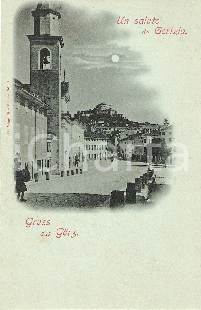 Cartolina originale da collezione 1900 ca GORIZIA Panorama della cittÃ  ANIMATA Cartolina FG NV 1