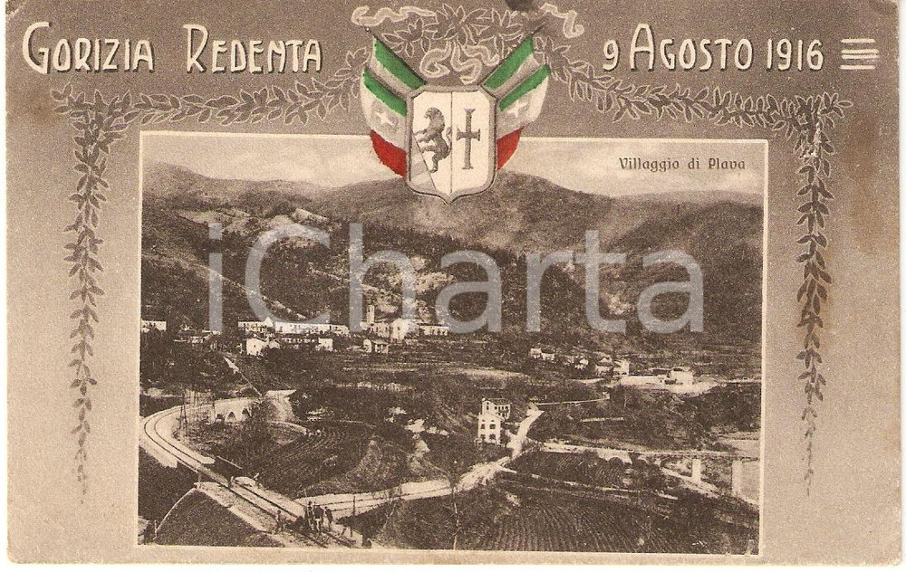 Cartolina originale da collezione 1940 ca CANALE D'ISONZO (SLOVENIA) Frazione PLAVA Panoramica *Cartolina FG NV 1