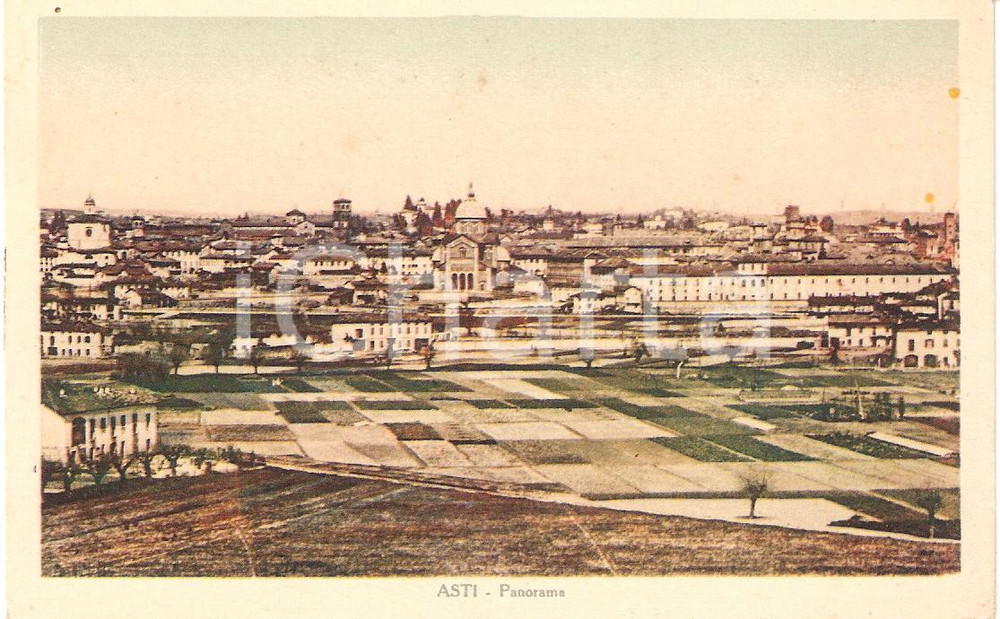 Cartolina originale da collezione 1930 ca ASTI Scorcio panoramico della cittÃ  *Cartolina FP NV 1