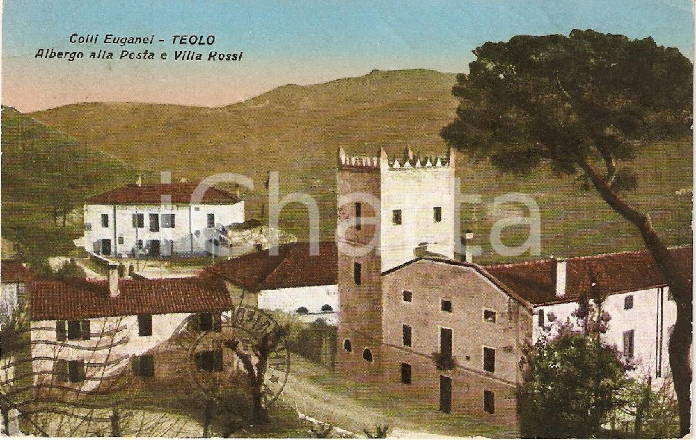 Cartolina originale da collezione 1935 ca TEOLO (PD) Villa ROSSI Albergo ALLA POSTA Colli EUGANEI *Cartolina FP VG 1