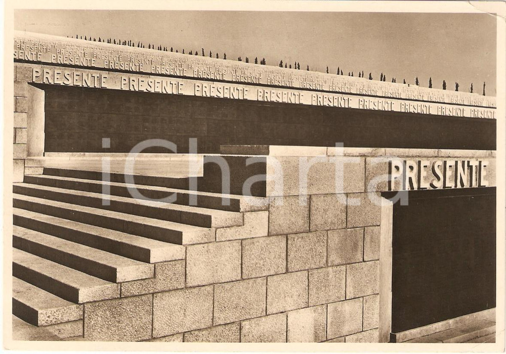 Cartolina originale da collezione 1938 FOGLIANO REDIPUGLIA GO Gradoni SACRARIO con sacri Resti Cartolina FG NV 1