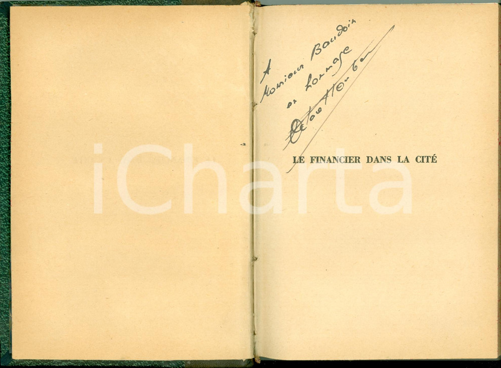 Libro, pubblicazione d'epoca 1926 Octave HOMBERG Financier dans la citÃ© Dedica AUTOGRAFA a Paul BAUDOIN 1