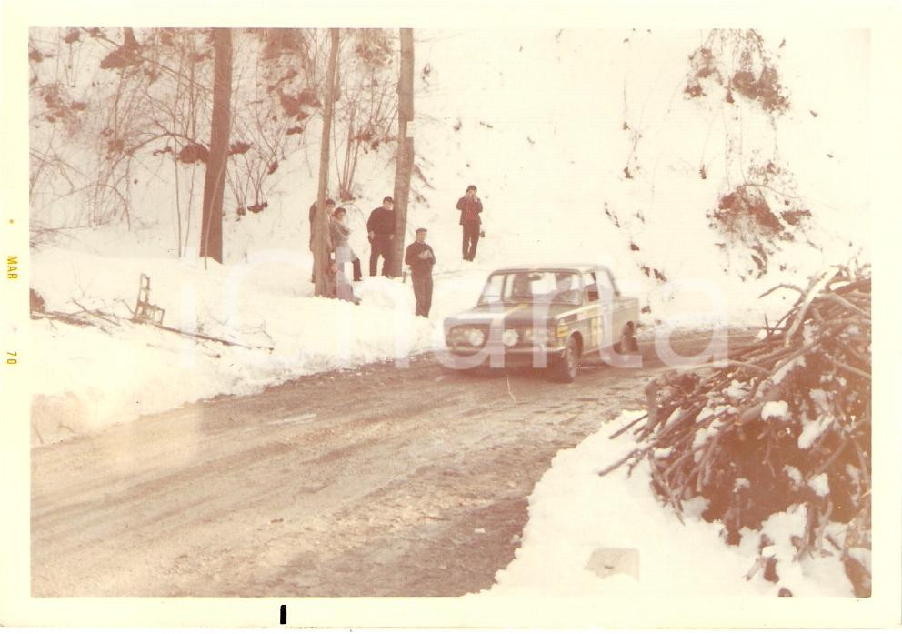 Fotografia d epoca originale 1970 RALLY Primo SANREMO SESTRIERE Ferdinando TECILLA Bruno SCABINI Fiat 125 S 1