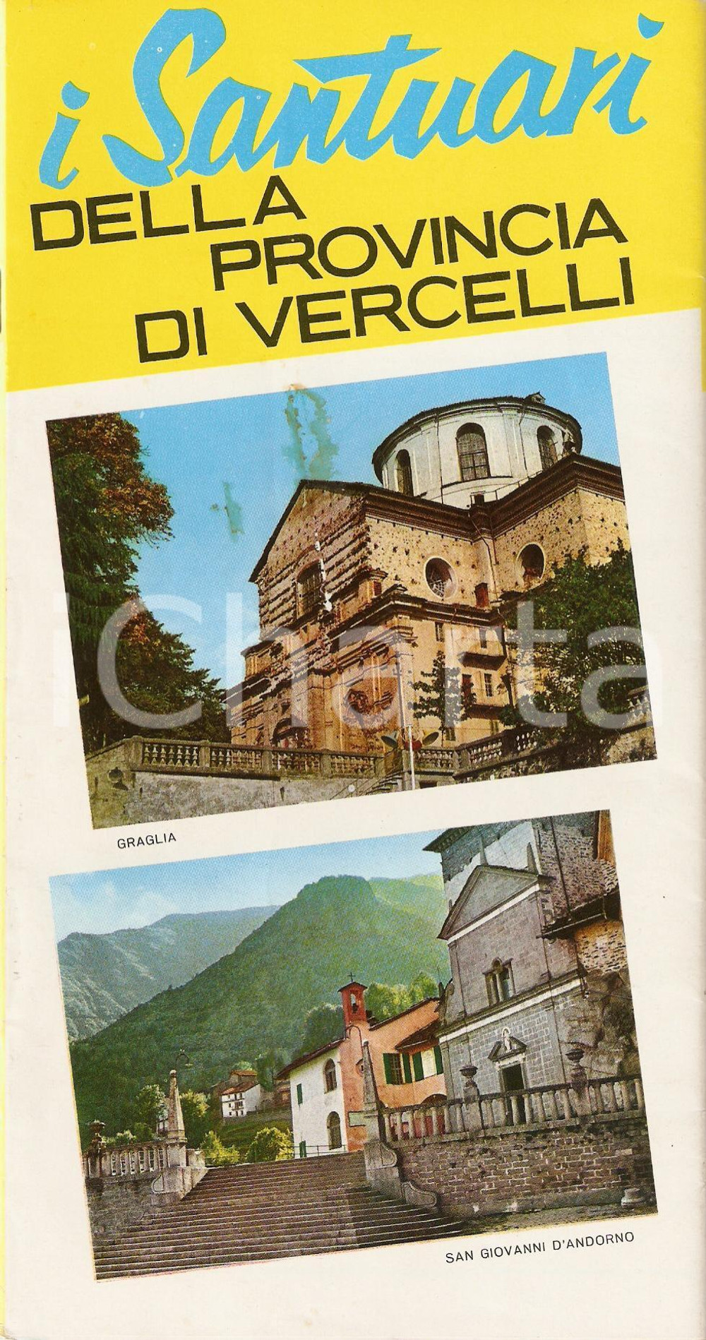 Materiale pubblicitario d’epoca 1955 ca VERCELLI Ente Provinciale Turismo Guida ai Santuari OROPA GRAGLIA 1