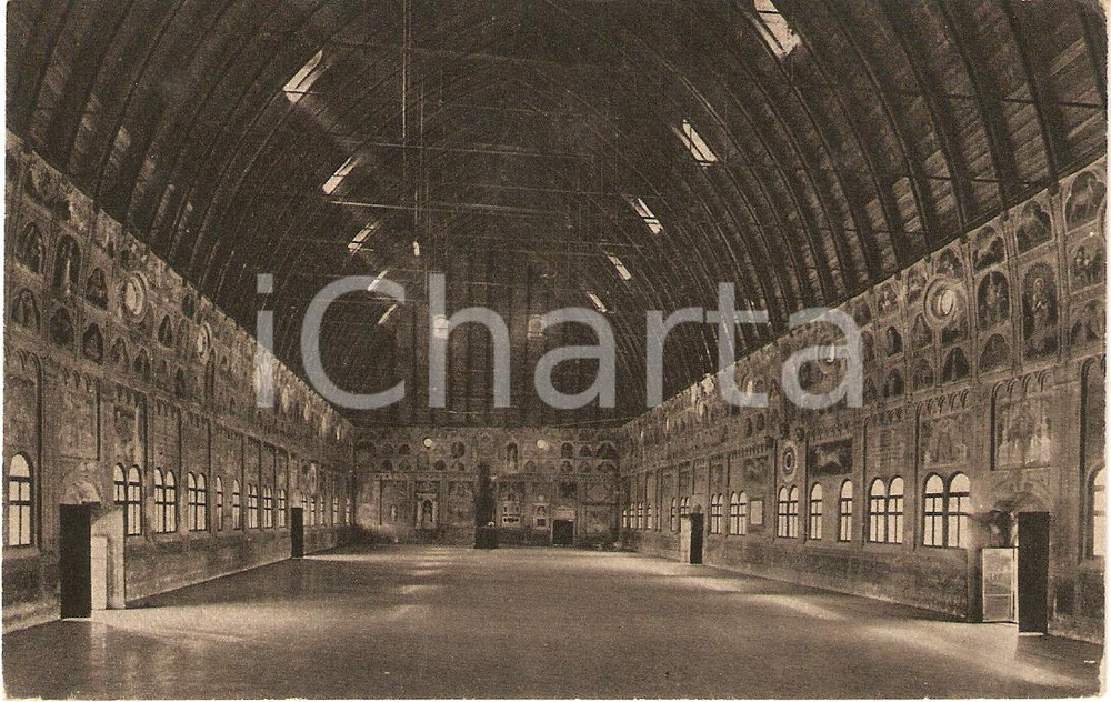 Cartolina originale da collezione 1938 PADOVA Gran salone PALAZZO DELLA RAGIONE Panoramica Cartolina FP VG 1