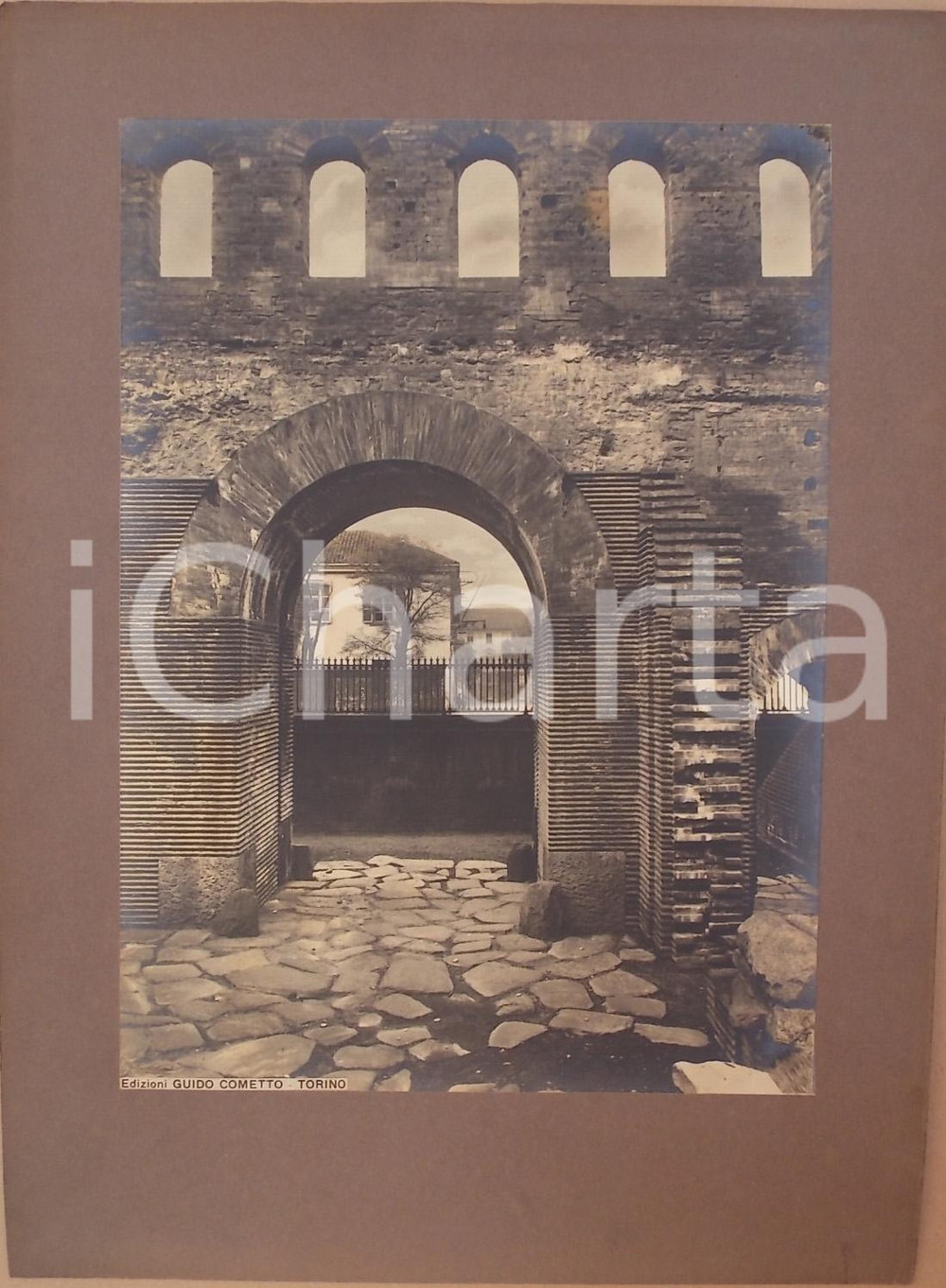 Fotografia d'epoca originale 1940 ca TORINO PORTA PALATINA vista da sud *Foto ed. Guido COMETTO 1