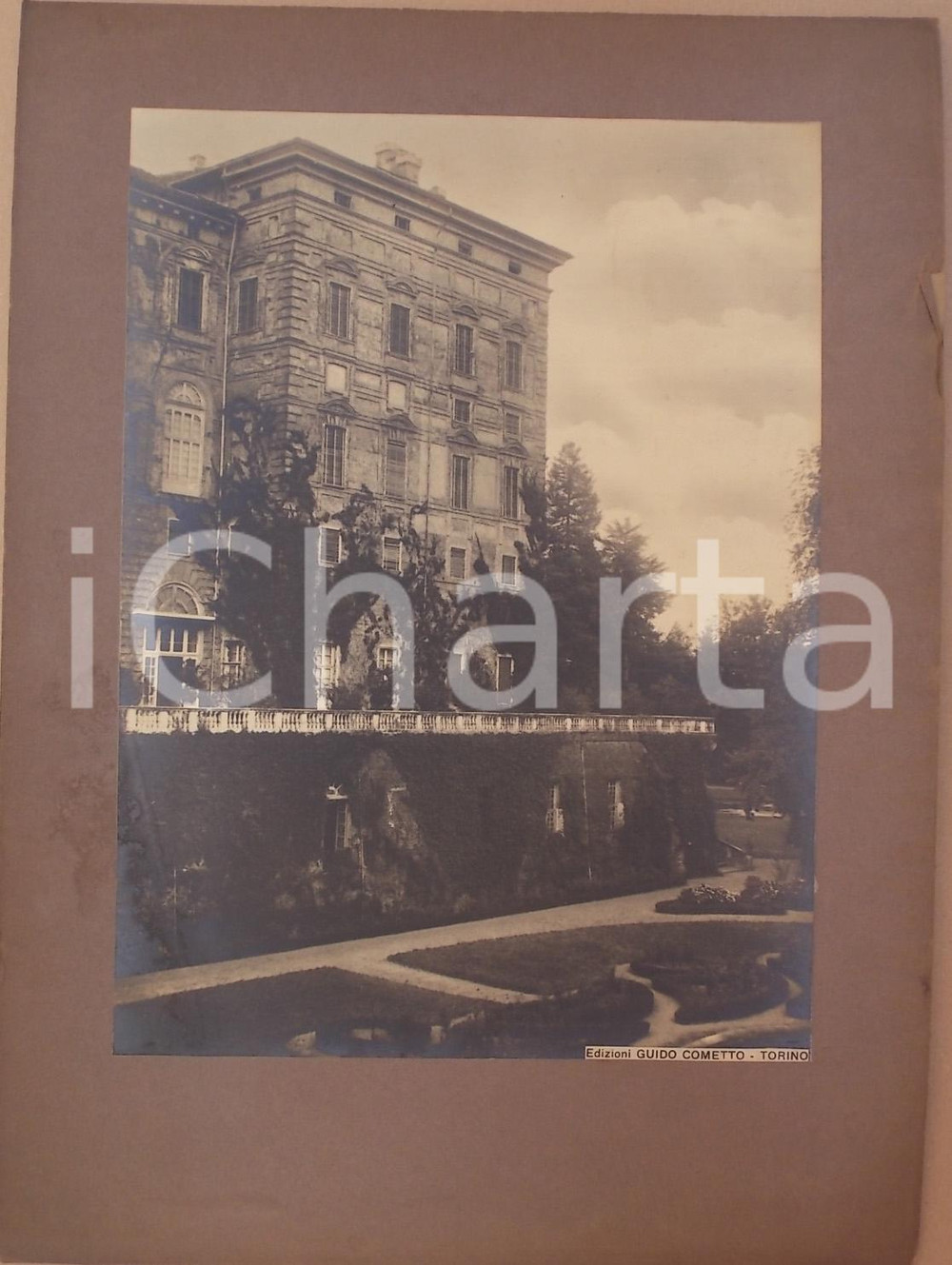 Fotografia d epoca originale 1940 ca AGLIE  TO Palazzo Ducale dai giardini di ponente Foto Guido COMETTO 1