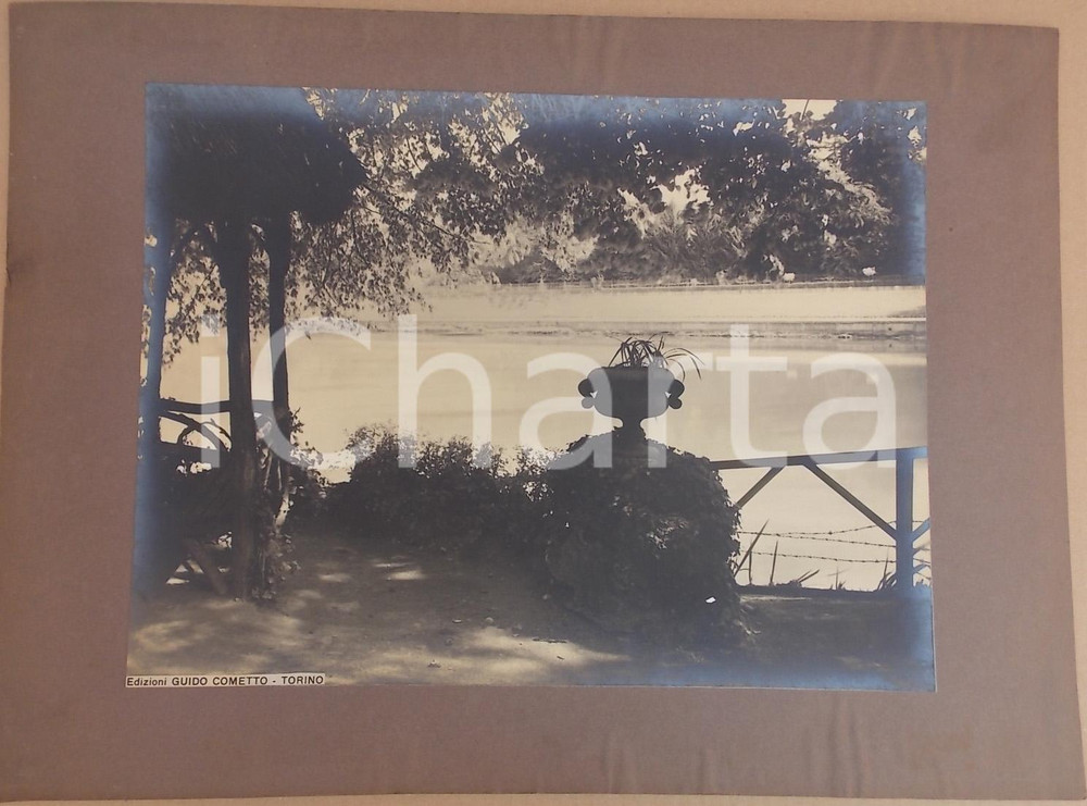 Fotografia d epoca originale 1940 ca TORINO Parco del VALENTINO Riva sinistra del PO Foto ed. Guido COMETTO 1