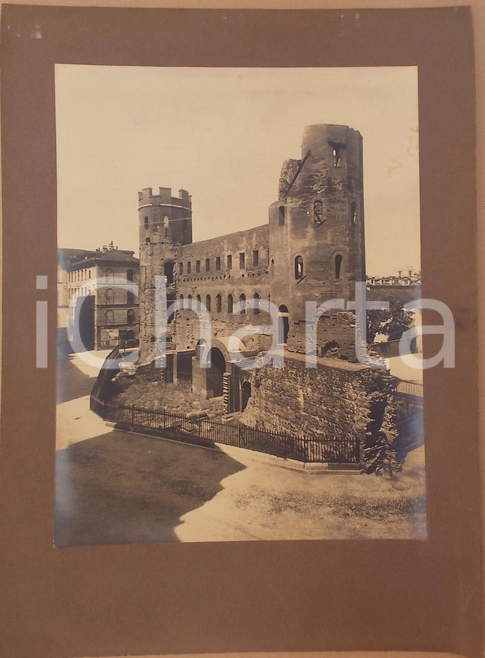 Fotografia d epoca originale 1940 ca TORINO PORTA PALATINA dal lato di VIA MILANO Foto ed. Guido COMETTO 1