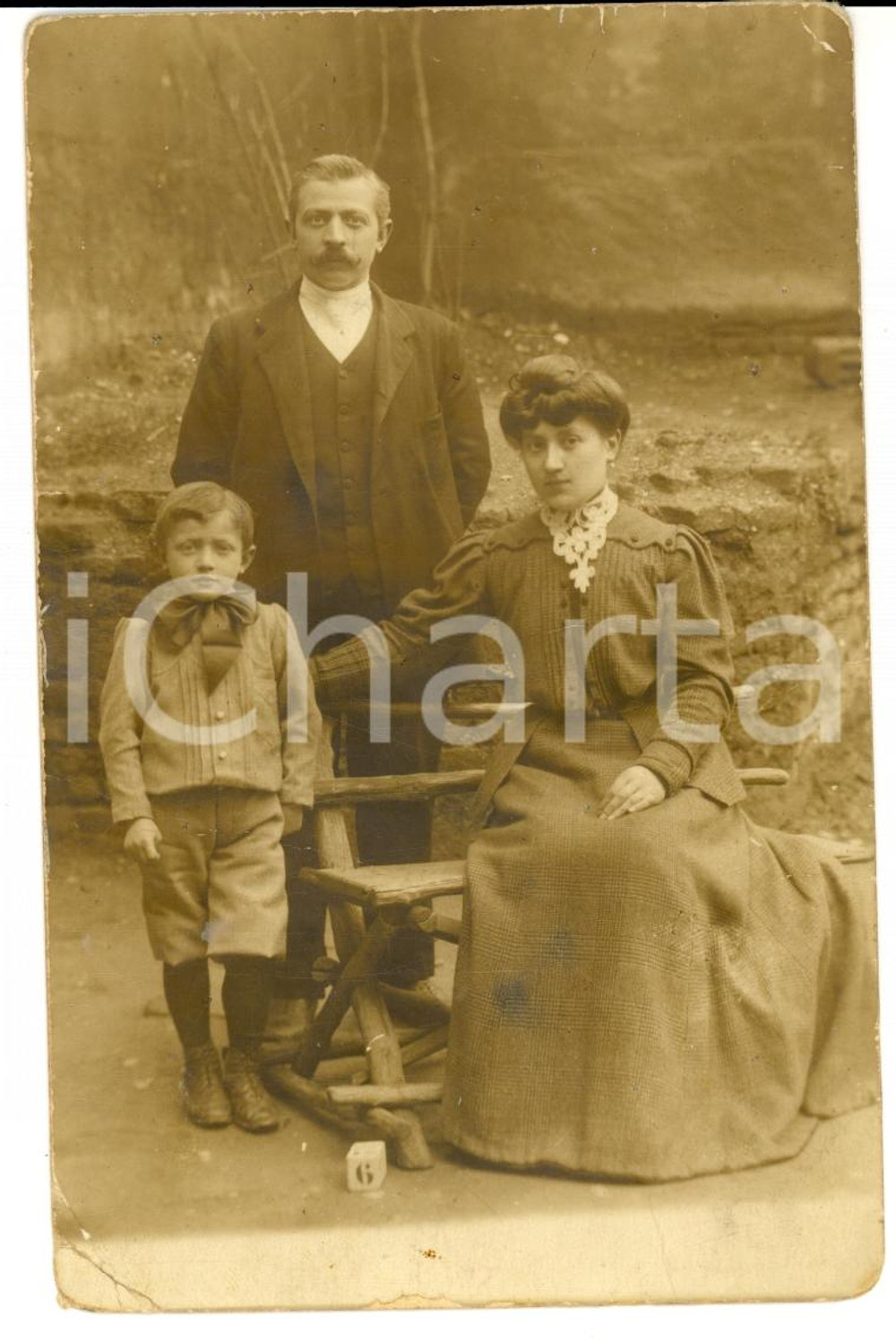 Fotografia d'epoca originale 1908 MILANO Ritratto della famiglia URBANO *Foto Luigi GUERRA FP NV 1