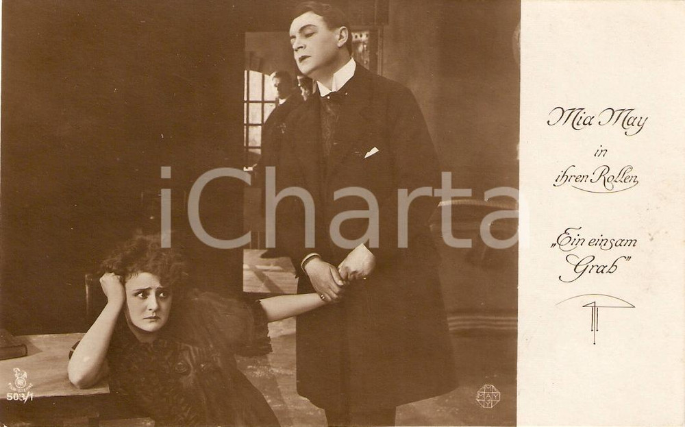 Cartolina originale da collezione 1916 EIN EINSAM GRAB Movie Mia MAY Portrait *Cartolina FP NV 1