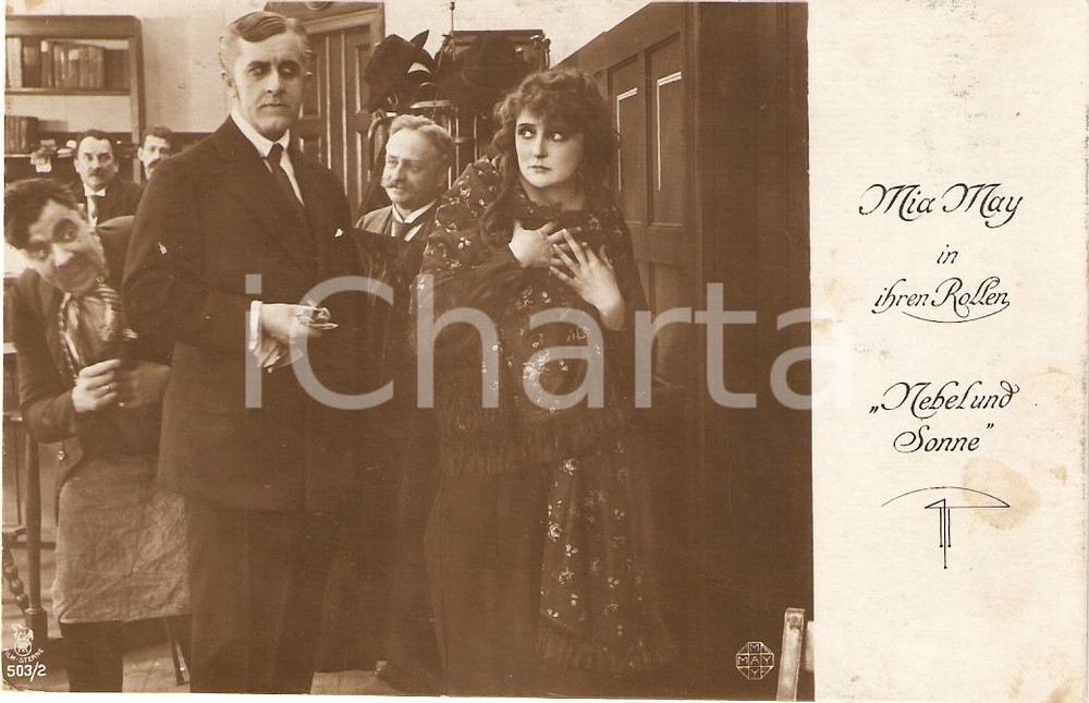 Cartolina originale da collezione 1916 NEBEL UND SONNE Movie Mia MAY Hans MIERENDORFF Portrait *Cartolina FP VG 1