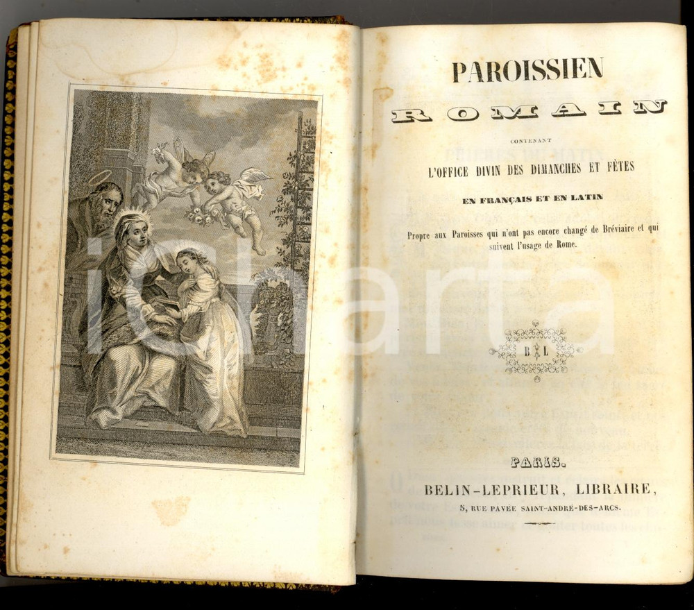 Libro, pubblicazione d'epoca 1895 PAROISSIEN ROMAIN Ed. Belin-Leprieur *Autografo Delfina CANERA DI SALASCO 1