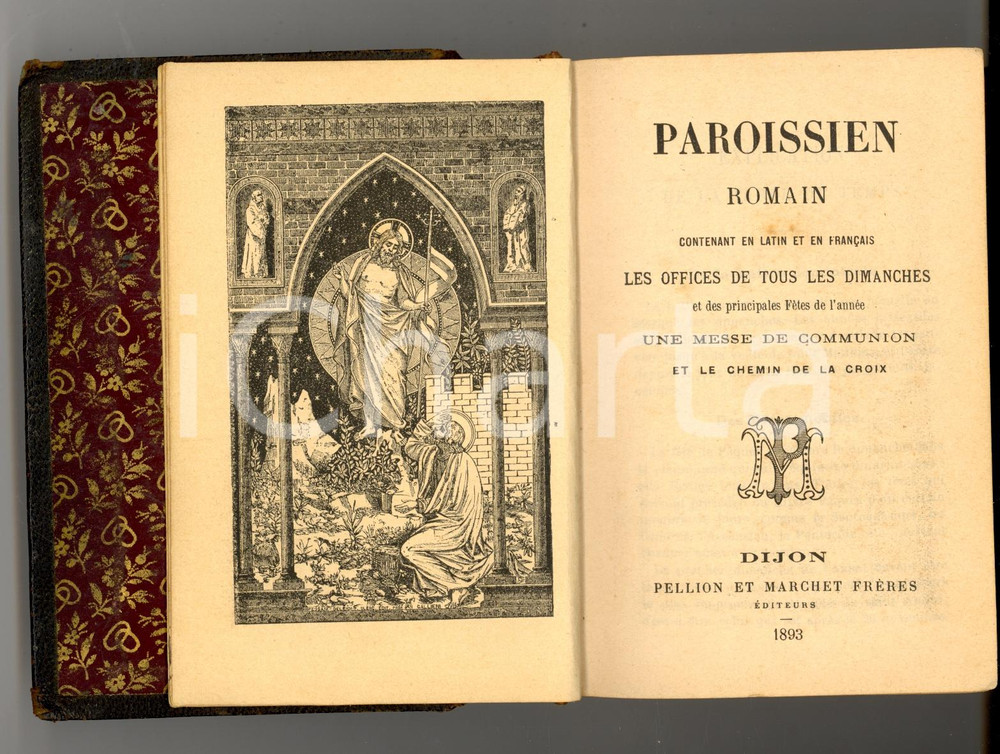 Libro, pubblicazione d'epoca 1893 PAROISSIEN ROMAIN Office dimanches Ed. PELLION et MARCHET *Messale 1
