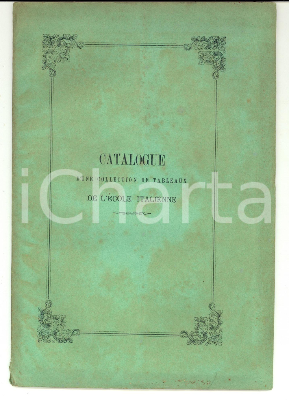 Libro, pubblicazione d epoca 1874 ROMA Banca MACBEAN Catalogue d une collection de tableaux école italienne 1