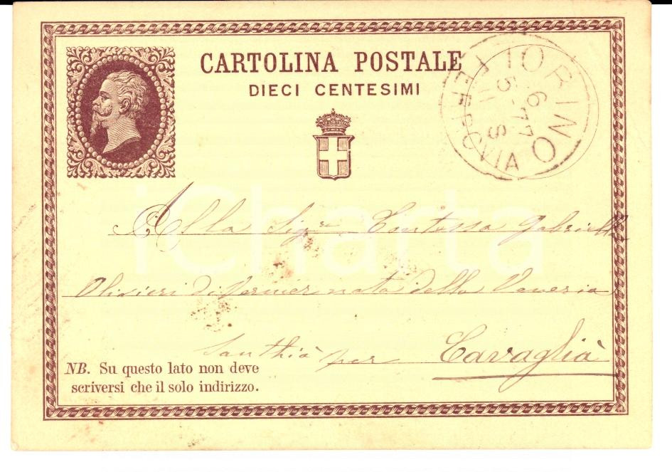 Autografo originale 1877 TORINO Angelica REVIGLIO DELLA VENERIA sui ritratti dei fratelli AUTOGRAFO 1