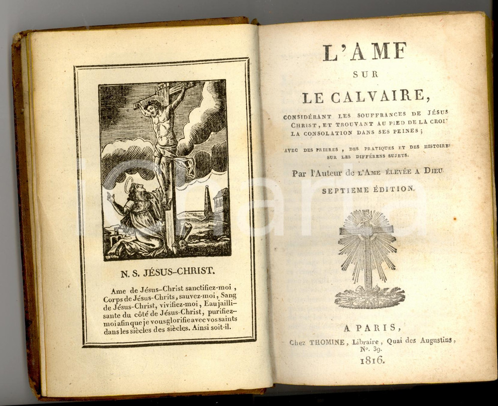 Libro, pubblicazione d'epoca 1816 PARIS L'Ame sur le Calvaire *Ed. THOMINE Libraire 1