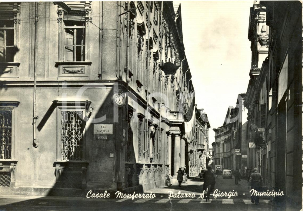 Cartolina originale da collezione 1961 CASALE MONFERRATO (AL) Veduta di PALAZZO S. GIORGIO*Cartolina ANIMATA FG VG 1
