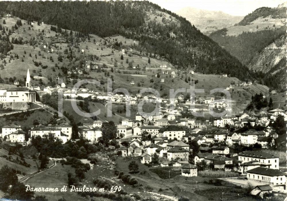 Cartolina originale da collezione 1956 PAULARO (UD)  Panorama generale *Cartolina postale FG VG 1