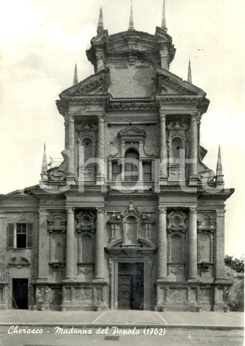 Cartolina originale da collezione 1966 CHERASCO (CN) Facciata MADONNA DEL POPOLO *Cartolina postale FG VG 1