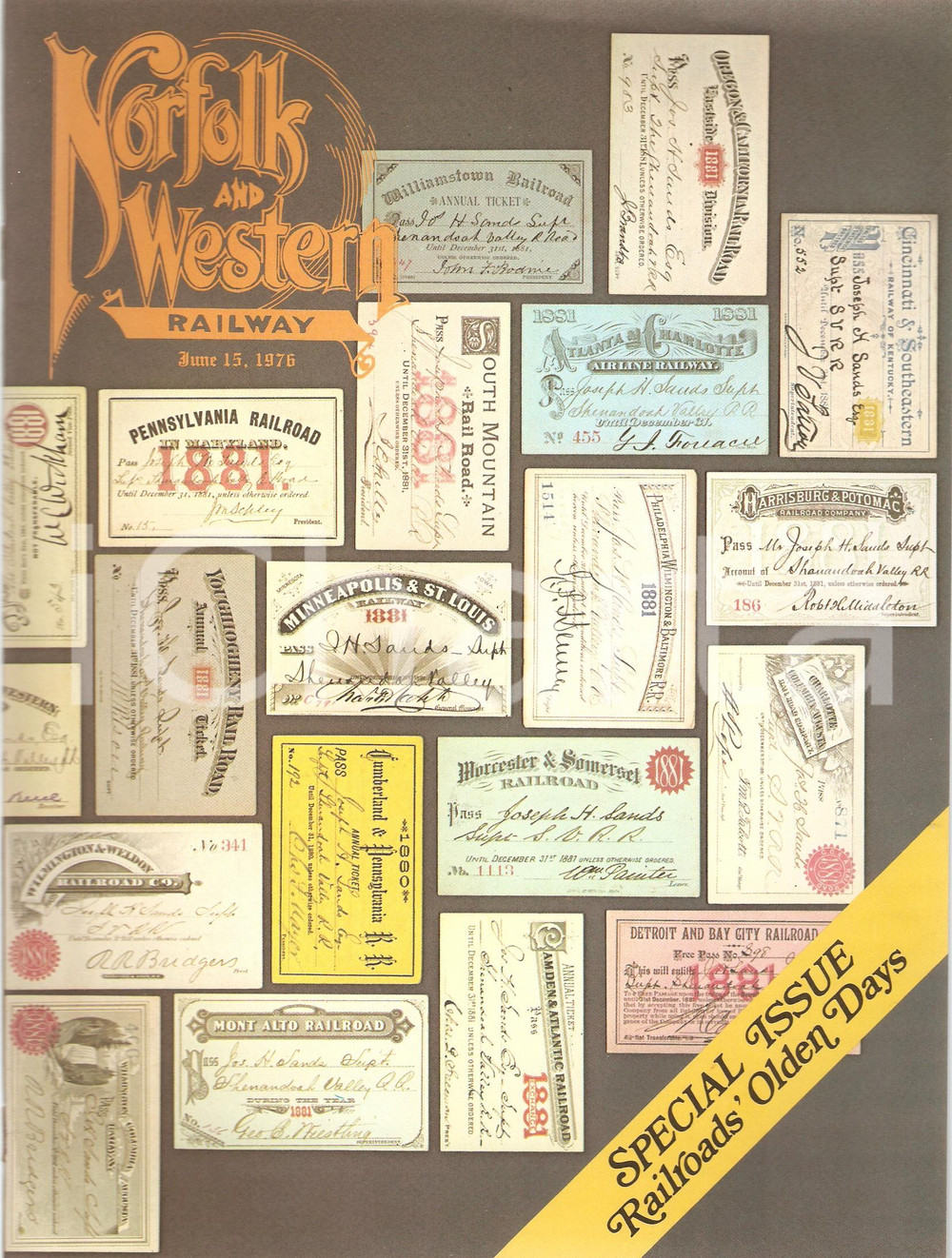 Giornale, rivista storica 1976 NORFOLK AND WESTERN RAILWAYS n.6 Special issue Railroads' olden days 1