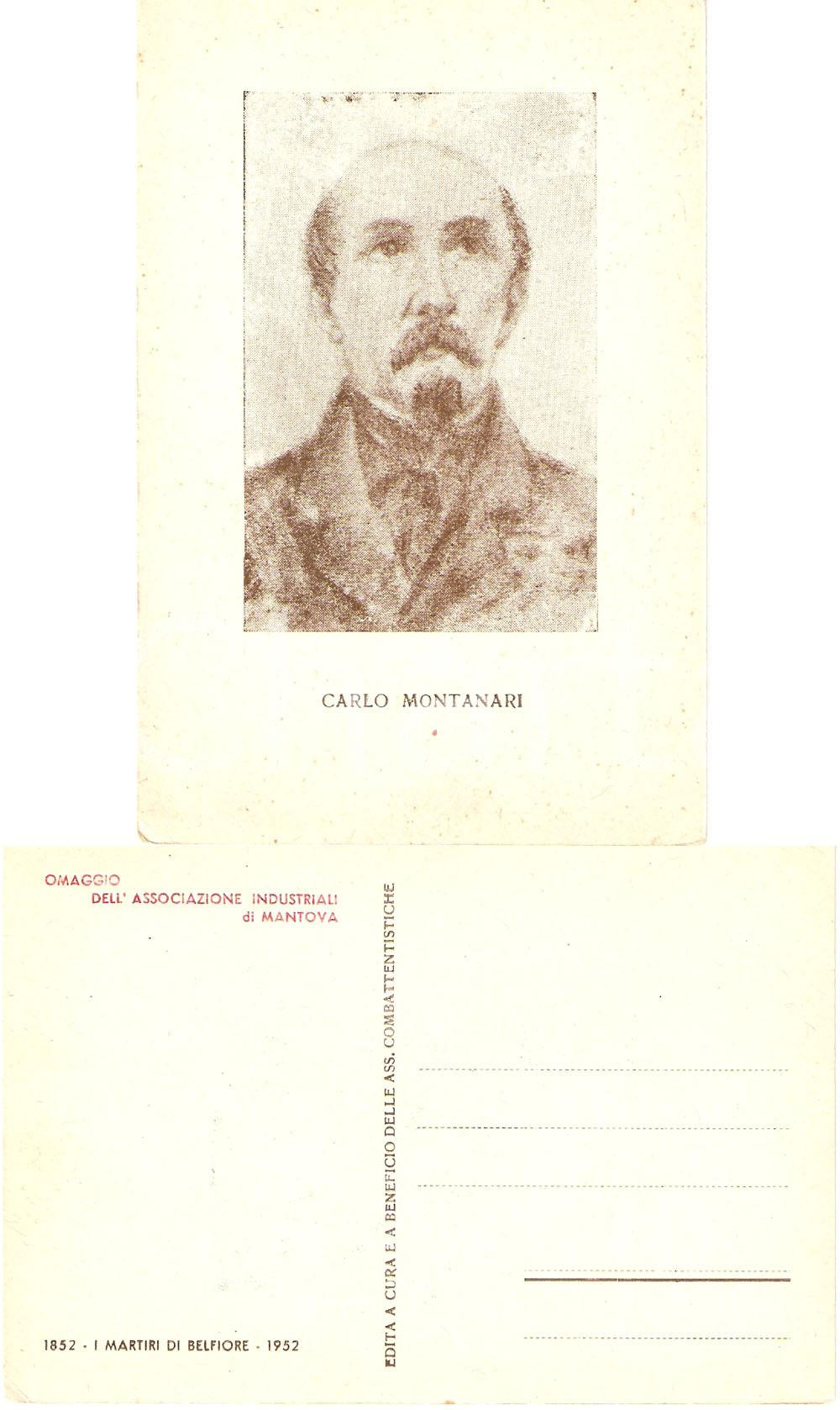 Cartolina originale da collezione 1952 MANTOVA Associazione industriali Martiri BELFIORE Carlo MONTANARI Cartolina 1